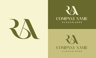 elegant RA monogram initials logo in classic serif style vector design