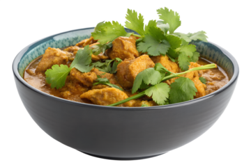 Chicken Curry Cilantro Bowl, Aromatic Indian Dish