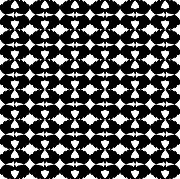 Black Abstract Seamless Pattern Vector - Repeating Biomorphic Shapes, Organic Tiling Background and Graphic Lattice