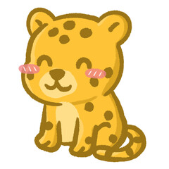 Cute Baby Leopard Cartoon Animal Vector Illustration