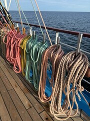 rigging of the masts of a tall ship