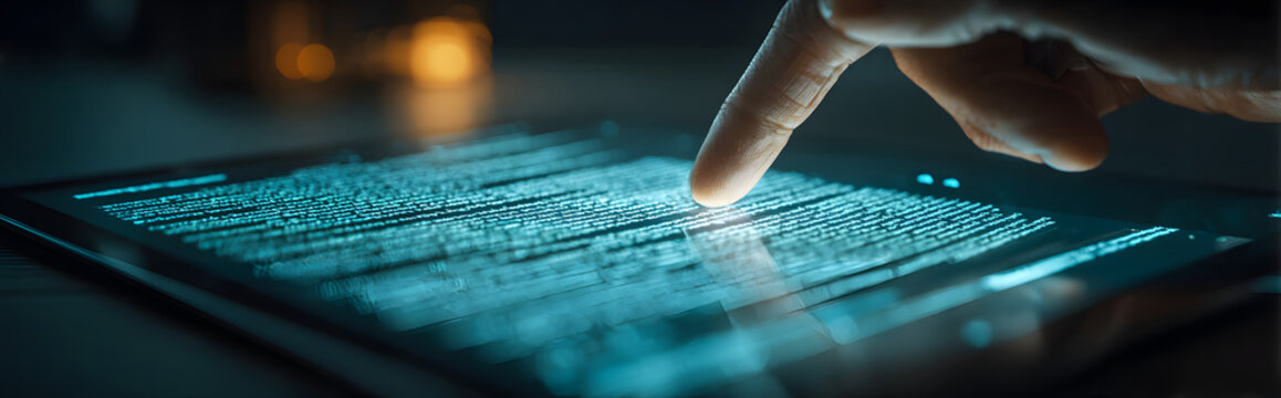 Document management concept, check electronic documents on digital documents on virtual screen Document Management System and process automation to efficiently document paperless operate - Powered by Adobe