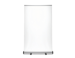 - Blank Roll Up Banner Stand for Advertising Display, Front View, Isolated on Black Background” 