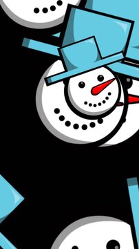 Seamless animation of illustration of icemen falling with copy space