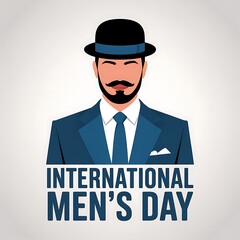 Stylish gentleman celebrating international men s day with formal attire and a classic hat