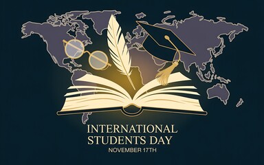 Celebrating international students day with an open book symbolizing global knowledge and education