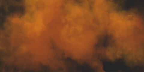 Brown texture. Orange powder explosion on black background. grunge and grainy abstract Flying through stormy brown clouds .