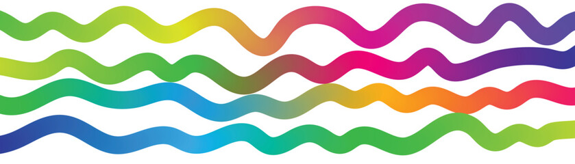 Colorful Wavy Lines Pattern with Intertwined Abstract Squiggles Illustration for Creative Design