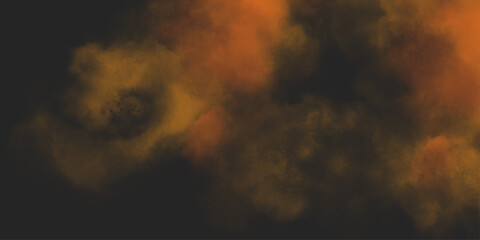 Brown texture. Orange powder explosion on black background. grunge and grainy abstract Flying through stormy brown clouds .