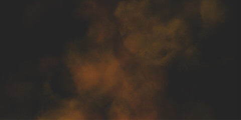 Brown texture. Orange powder explosion on black background. grunge and grainy abstract Flying through stormy brown clouds .