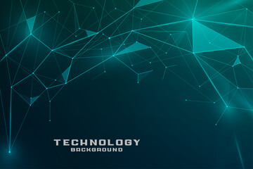 Gradient network connection background. Futuristic network polygon technology background digital connection design.