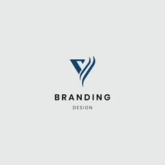 Brand logo letter v logotype vector