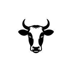 Naklejka premium Vintage detailed bull head logo illustration icon