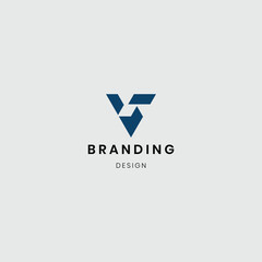 Brand logo letter v logotype vector