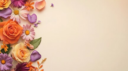 Naklejka premium Romantic Watercolor Floral Background for Invitations. 