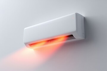 The apartment has air conditioning with orange warm air waves.