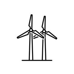 Obraz premium Two Wind Turbines Silhouette — Renewable Energy Symbol, Eco Power Generation, Sustainable Energy Design