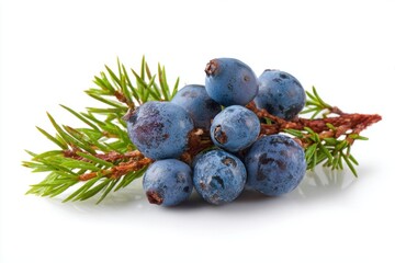 Juniper fruits isolated on white background.