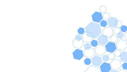 Abstract blue hexagon shape for frame illustration design