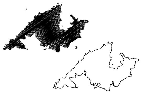 Azuchi-Oshima island (Japan, East Asia, Japanese archipelago) map vector illustration, scribble sketch Azuchi Oshima map