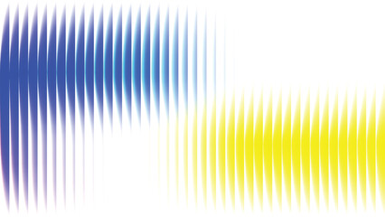 Abstract Flow of Colors Dynamic Gradient Design with Vibrating Blue and Yellow Vertical Lines on White Background