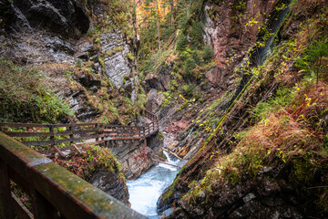 Golden Autumn Colors at Wimbachklamm Gorge, Berchtesgaden Alps