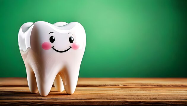 National Dentist's Day, joyful cartoon teeth, dental hygiene, and teeth - Powered by Adobe