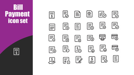 Bill Payment icon set.