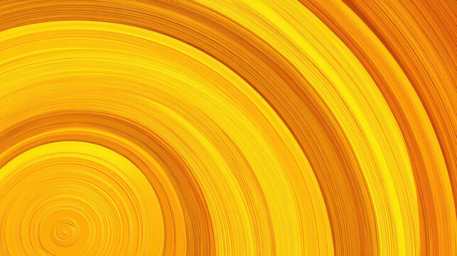 Bold concentric circular patterns in vibrant shades of yellow and orange create a dynamic and energetic abstract design full of warmth and motion