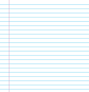Ruled Notebook Paper Lined Page Vector Background