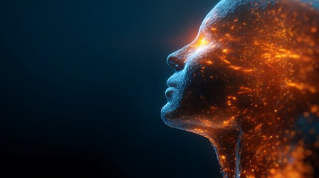 Future ai brain concept with glowing network and digital energy