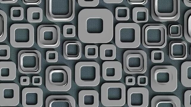 Seamless vector illustration of geometric square pattern on an abstract black and white metal background for technology wallpaper design