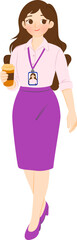 Office worker holding coffee cup illustration
