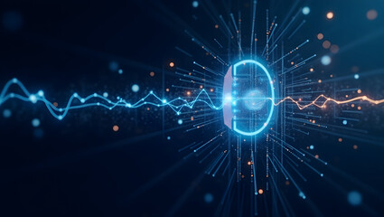Fototapeta premium Robust 5G Signal Transmission Architecture: Ultra Low Latency Data Exchange & Enhanced Connectivity for Next-Gen Communications - Photo Stock Concept with Left Space