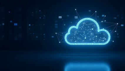 Robust Cloud Data Center Framework: Real-Time Digital Analytics & Optimized Network Performance for Empowering Enterprise Operations - Photo Stock Concept with Left Space