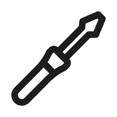 Modern Screwdriver icon representing repair, maintenance, tools, and DIY projects in professional work