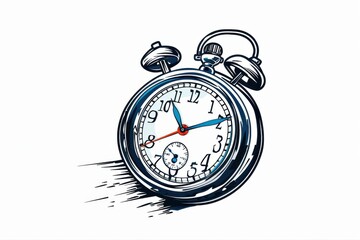 Vintage Alarm Clock Illustration Time Management Symbol Antique Style on transparent background