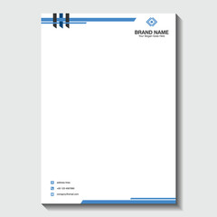 Create a lasting impression with this modern blue and white letterhead design for your professional business correspondence and marketing materials