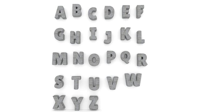 a to z alphabet with stone font