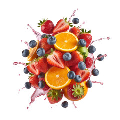 Fruit splash isolated on white background.png