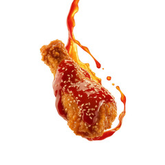 general tso chicken flying splash isolated on white background (5).png