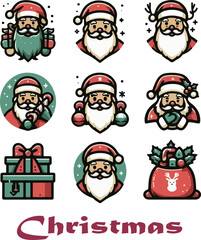 Christmas bundle logo icon vector white background .