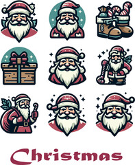 Obraz premium Christmas bundle logo icon vector white background .