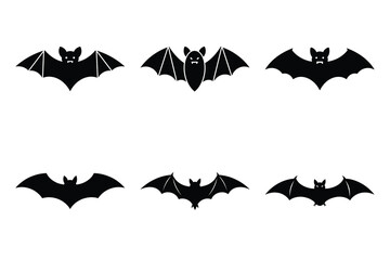 Fototapeta premium bat icon set silhouette on white background