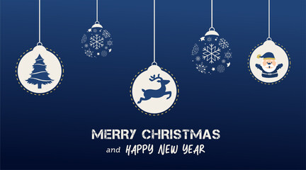 christmas greeting card with snow balls