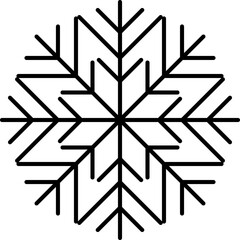 Snowflake snow freeze winter thin line outline icon. Snowflake icon. Keep frozen. Snowflake marking. Keep below zero. Air conditioner. Snowflakes thin line icon set. Snowflake Simple illustration.