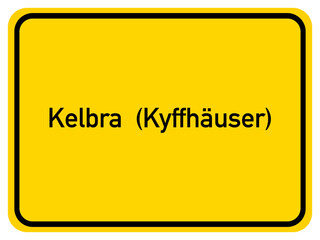 Illustration of a city entrance sign for the city of Kelbra (Kyffhäuser)	