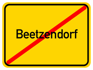 Illustration of a city exit sign for the city of Beetzendorf	