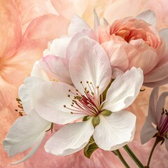 Naklejka premium Soft Pastel Abstract Floral Watercolor Background