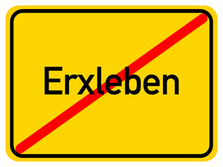 Illustration of a city exit sign for the city of Erxleben